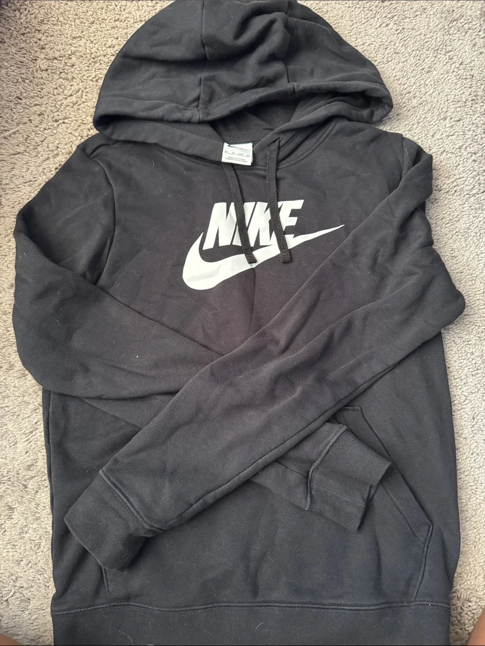 Nike Black Hoodie with White Nike Swoosh Logo